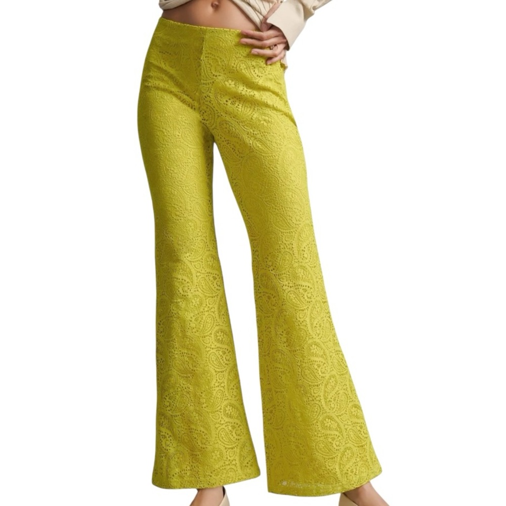 Anthropologie Yellow Cropped Pants
